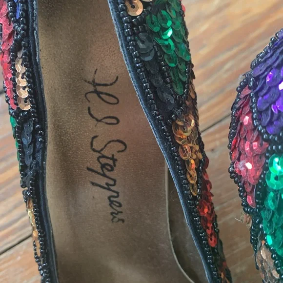 HI Steppers Sequined Heels - vintage 80’s-90’s - Picture 3 of 11